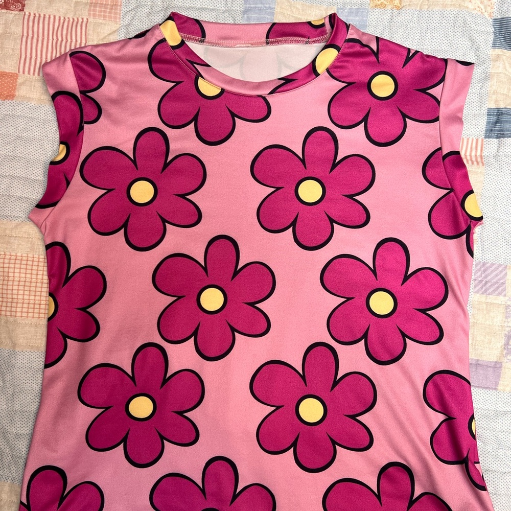Floral Pink Sleeveless Top